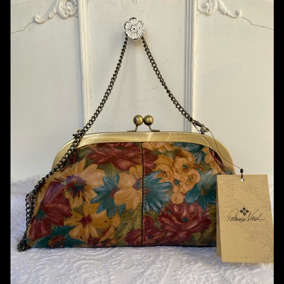Patricia Nash*Fresco Bouquet* Mia Frame• Kiss Lock•Satchel•NWT - Picture 1 of 11